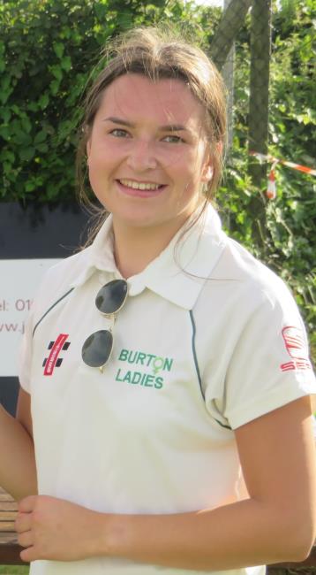 Olivia James - batted well but then injured Olivia James - batted well but then injured